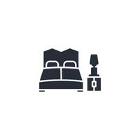 bedroom icon. .Editable stroke.linear style sign for use web design,logo.Symbol illustration. vector