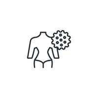 Breast cancer icon. .Editable stroke.linear style sign for use web design,logo.Symbol illustration. vector