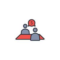 Meeting icon. .Editable stroke.linear style sign for use web design,logo.Symbol illustration. vector