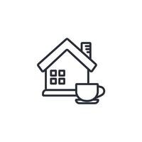 Coffee House icon. .Editable stroke.linear style sign for use web design,logo.Symbol illustration. vector