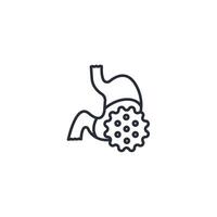 Stomach cancer icon. .Editable stroke.linear style sign for use web design,logo.Symbol illustration. vector