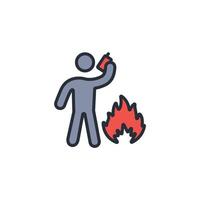 call the fire brigade icon. .Editable stroke.linear style sign for use web design,logo.Symbol illustration. vector