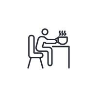 coffee break icon. .Editable stroke.linear style sign for use web design,logo.Symbol illustration. vector