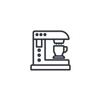 coffee machine icon. .Editable stroke.linear style sign for use web design,logo.Symbol illustration. vector