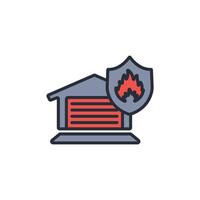 Fire station icon. .Editable stroke.linear style sign for use web design,logo.Symbol illustration. vector