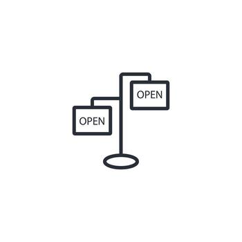 Open icon. .Editable stroke.linear style sign for use web design,logo.Symbol illustration. vector