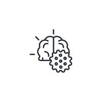 brain cancer icon. .Editable stroke.linear style sign for use web design,logo.Symbol illustration. vector