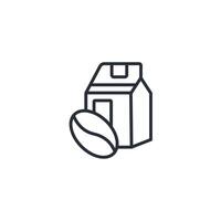 paper bag coffe icon. .Editable stroke.linear style sign for use web design,logo.Symbol illustration. vector