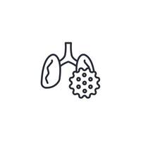 lung cancer icon. .Editable stroke.linear style sign for use web design,logo.Symbol illustration. vector