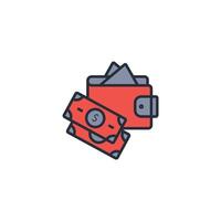 wallet icon. .Editable stroke.linear style sign for use web design,logo.Symbol illustration. vector