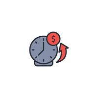 money time icon. .Editable stroke.linear style sign for use web design,logo.Symbol illustration. vector