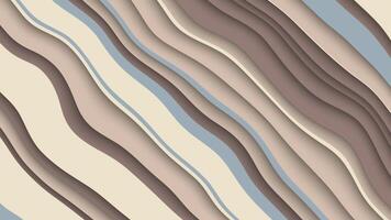 Retro abstract background with layered wavy diagonal lines in pastel shades of brown, beige and blue. Dynamic flowing stripes pattern animation. Full HD and looping background. video
