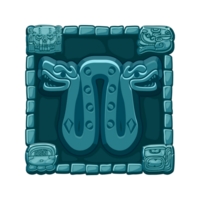 Mayan and Aztec totem of Snake with two heads, Maya and Inca tribal symbol. Ancient Mexican culture totem of Aztecs and Mayan religious deity, serpent for your 2D game or slots png