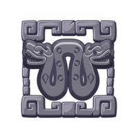 Mayan and Aztec totem of Snake with two heads, Maya and Inca tribal symbol. Ancient Mexican culture totem, Aztecs and Mayan religious deity, serpent for your 2D game or slots png