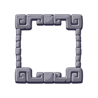 Maya Stone board, Aztec carton game frame. Maya tribal symbols. Ancient granite frame design element. APP frame for your icons. png