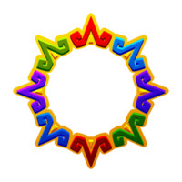 Maya frame. Aztec solar disk, sun symbol, and diadem, representing the Aztec sun. Empty APP frame for your games or slots. png