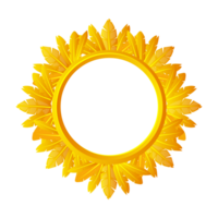 Empty golden frame of feathers for your game icons or slot symbols. Maya or Aztec cartoon game frame. Round-golden frame. png