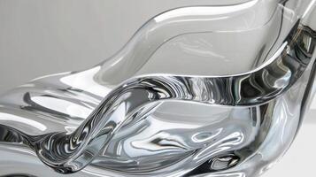 A plastic rocking chair with a transparent bubblelike design giving the illusion of floating in midair photo