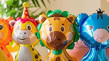 Bring the fun of the fair to your next birthday party with these inflatablestyle balloons. Shaped like classic carnival animals theyre sure to delight guests of all ages photo