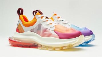 A pair of sleek inflatable sneakers that provide both style and comfort with a ontrend chunky sole and bold colors photo