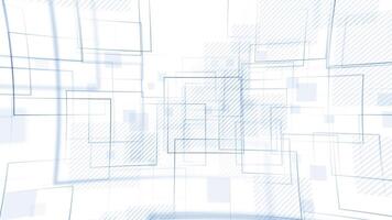 Bright abstract geometric technology background with a repeating minimalist pattern of blue square shapes and dashed lines. Full HD and looping textured tech background. video
