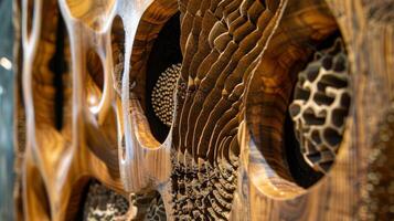 The windows carved wooden frame features intricate details that mirror the organic shapes and patterns found in the underwater landscape photo