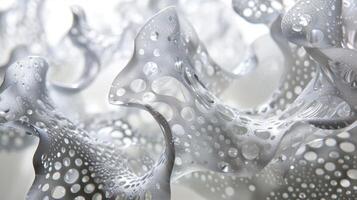 Intricately textured sculptures made of transparent materials their airfilled forms seeming to float effortlessly in space photo