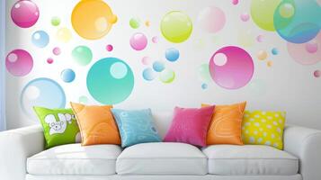Bring some bubbly energy into your home decor with these easytoapply wall stickers sure to make a statement in any room photo