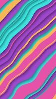 Vertical - colorful abstract background with layered wavy diagonal lines in bright vibrant colors. Dynamic flowing stripes pattern animation. Full HD and looping background. video