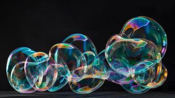 A playful arrangement of giant bubble shapes bobbing and weaving in a seemingly choreographed dance photo