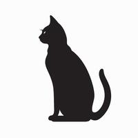 black silhouette of a cat simple illustration in white background vector