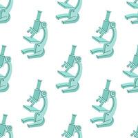 flat style school Illustration. Microscope seamless pattern. Back to School. The science. vector