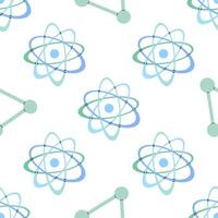 Flat style school Illustration. Atomic structure seamless pattern. Back to School. vector