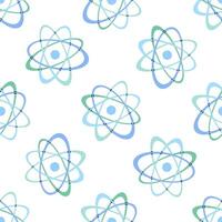 Flat style school Illustration. Atomic structure seamless pattern. Back to School. vector