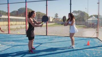 Padel Teacher Explains To His Athletes How To Make A Shot With The Racket video