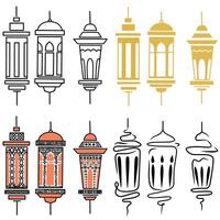 set of arabic style lanterns, ramadan lanterns vector