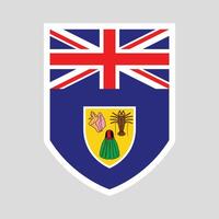 Turks and Caicos Flag Shield Shape Frame vector
