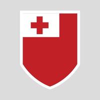 Tonga Flag Shield Shape Frame vector