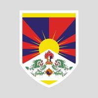 Tibet Flag Shield Shape Frame vector