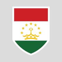 Tajikistan Flag Shield Shape Frame vector