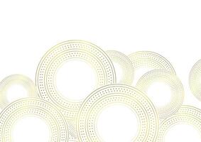 White and golden circles abstract geometric background vector