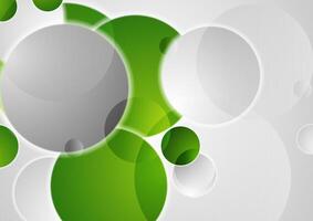 Green and grey smooth circles abstract geometric background vector