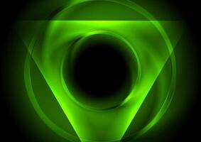 Hi-tech abstract futuristic background with glowing triangle and circle vector