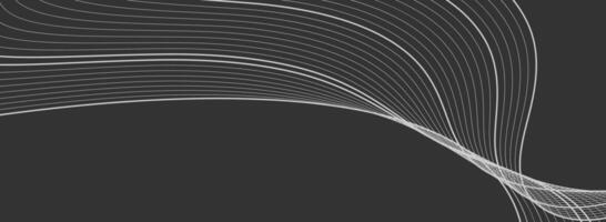 White curved wavy lines abstract elegant background vector