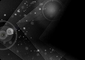 Abstract grey metallic background with linear arrows and bokeh lights vector