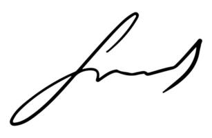 Handwritten fake autograph. Fictitious signature for signing documents on white background vector