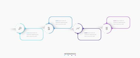 Infographic label design template with icons and 4 options or steps. Can be used for process diagram, presentations, workflow layout, banner, flow chart, info graph. vector