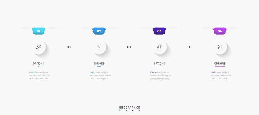Infographic label design template with icons and 4 options or steps. Can be used for process diagram, presentations, workflow layout, banner, flow chart, info graph.