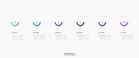 Infographic label design template with icons and 6 options or steps. Can be used for process diagram, presentations, workflow layout, banner, flow chart, info graph. vector