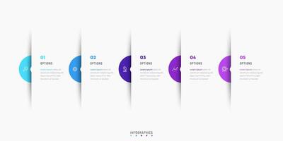 Infographic label design template with icons and 5 options or steps. Can be used for process diagram, presentations, workflow layout, banner, flow chart, info graph. vector